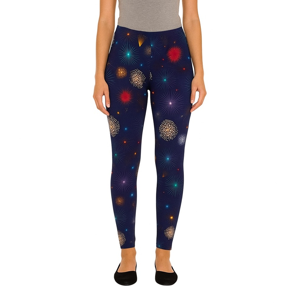 LulaRoe 4th of July Fireworks Soft One Size Leggings